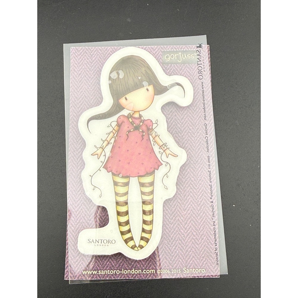 Santoro London Gorjuss Little Violet Rubber Cling Stamp Pink Dress Striped Tight